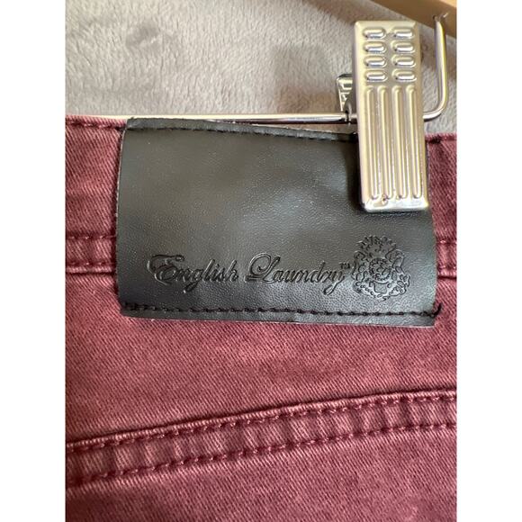 English Laundry Jeans Men 32x30 Dark Red Straight Leg Stretch Denim - Picture 4 of 10